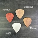  Custom Guitar Pick Gift Set; Bone Pick on a Leather Keychain Pouch with Additional Custom Pick in Pouch