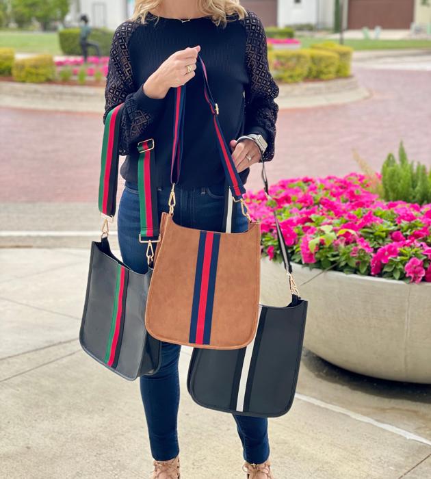 Manhattan Striped Crossbody Bag