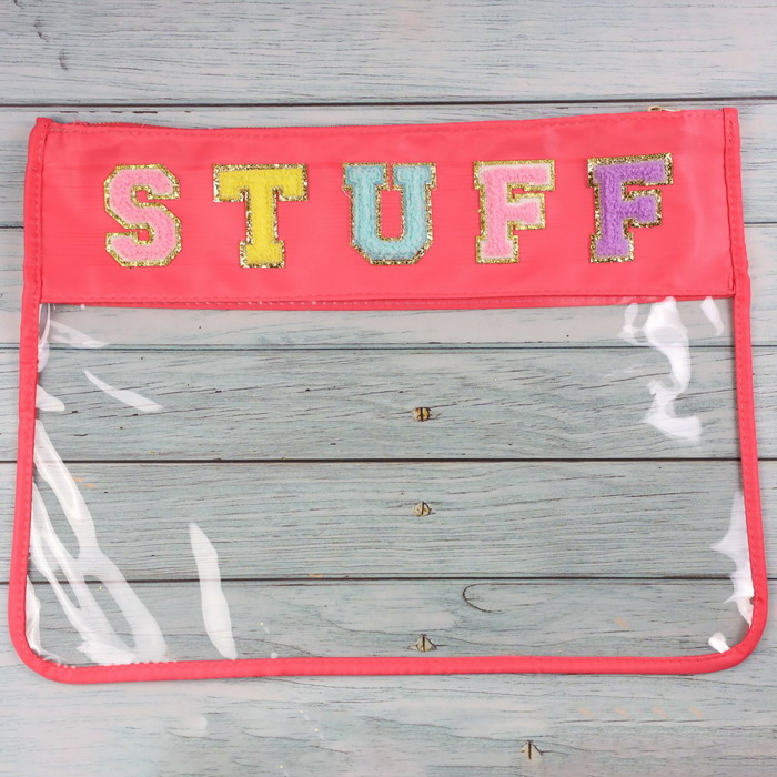 Clear Chenille Patch Bag, Extra Large