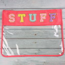 Coral Clear Chenille Patch Bag, Extra Large