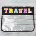 Black Clear Chenille Patch Bag, Extra Large