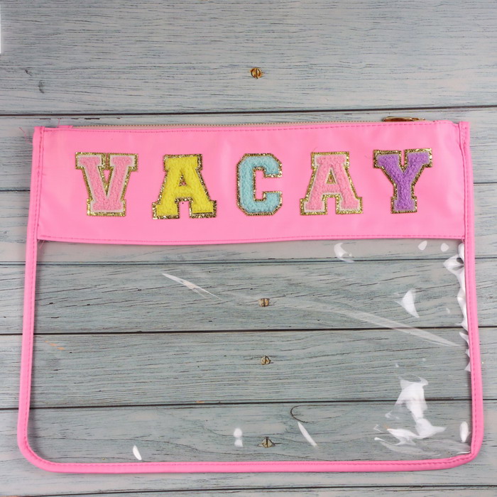 Clear Chenille Patch Bag, Extra Large