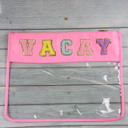Pink Clear Chenille Patch Bag, Extra Large