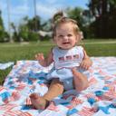  Personalized Patriotic USA Blanket - Custom Name 4th of July Holiday Memorial Day Summer