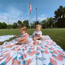  Personalized Patriotic USA Blanket - Custom Name 4th of July Holiday Memorial Day Summer