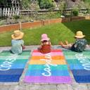  Custom Rainbow Beach Towel with Personalized Name - Retro Style