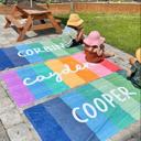  Custom Rainbow Beach Towel with Personalized Name - Retro Style