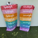  Personalized Rainbow Beach Towel - Custom Name Vacation Gift Groovy Retro Style