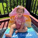  Personalized Rainbow Beach Towel - Custom Name Vacation Gift Groovy Retro Style