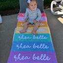  Personalized Rainbow Beach Towel - Custom Name Vacation Gift Groovy Retro Style