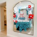  Land of the Free Patriotic Banner - 4th of July Memorial Day Decor and Backdrop