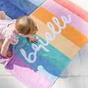  Custom Rainbow Beach Towel with Personalized Name - Retro Style