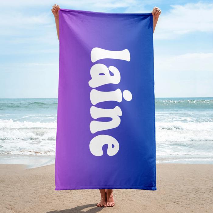 Personalized Beach Towel with Name, Packable Towel
