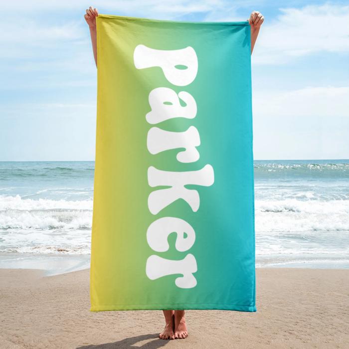 Retro Personalized Beach Towel with Name