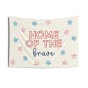  Home of the Brave Patriotic Banner - Memorial Day and 4th of July Decor with Patriotic Backdrop
