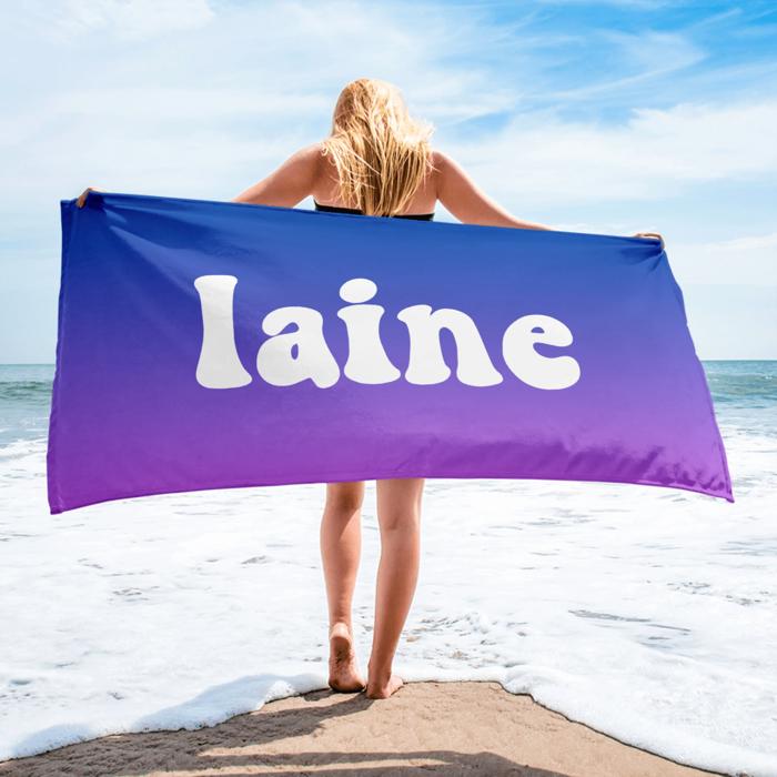 Personalized Beach Towel with Name, Packable Towel