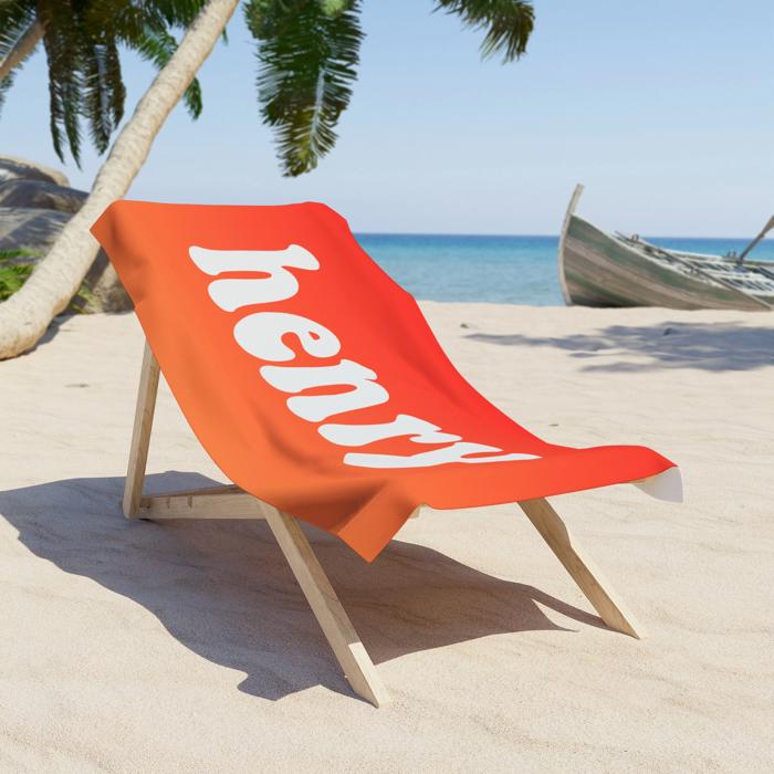 Personalized Beach Towel with Name, Boy Towel