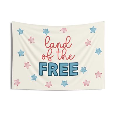 Land of the Free Patriotic Banner - 4th of July Memorial Day Decor and Backdrop