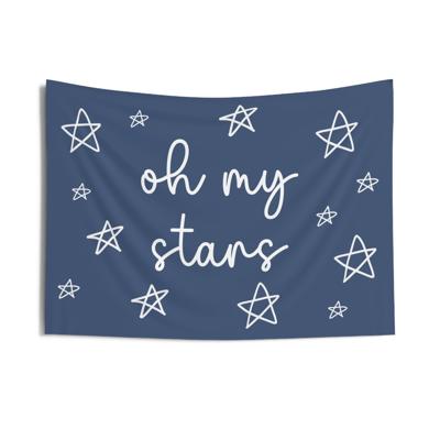 Oh My Stars Blue Patriotic Banner - Stars Memorial Day 4th of July Decor Backdrop