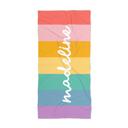 Standard Rainbow Kids 22x43 inches Custom Rainbow Beach Towel with Personalized Name - Retro Style