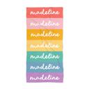  Personalized Rainbow Beach Towel - Custom Name Vacation Gift Groovy Retro Style