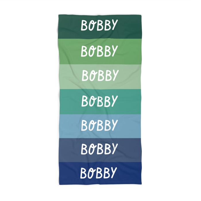 Personalized Boy Beach Towel with Custom Name - Retro