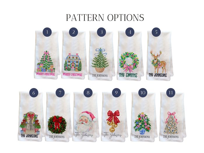 Personalized Christmas Kitchen Waffle Towels