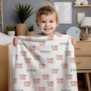 30x40 Minky Blanket Design 1 Patriotic Personalized Red, White, Blue Blanket 