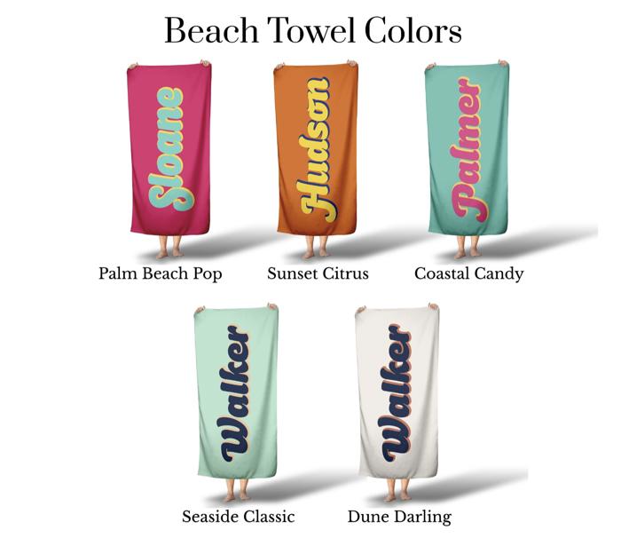 Personalized Beach Towels - Retro Set 