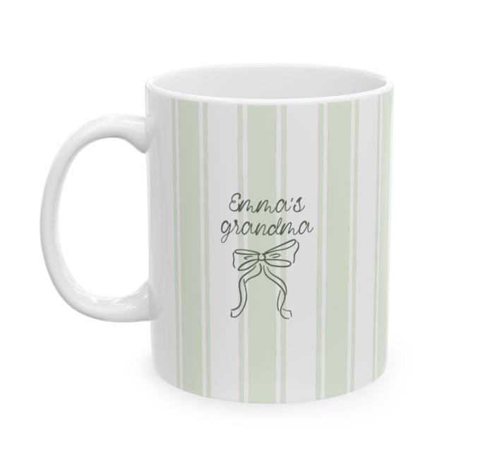 Personalized Mothers Day Coffee Mug Striped Ceramic Mug with Name or Message