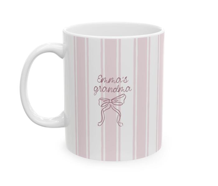 Personalized Mothers Day Coffee Mug Striped Ceramic Mug with Name or Message