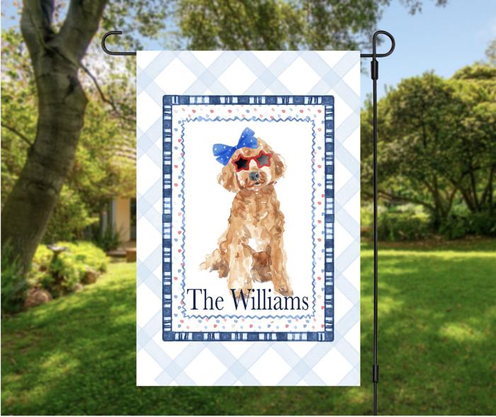 Patriotic Pups - Personalized Garden Flags