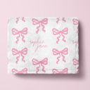  Baby Girl Bow Name Blanket - 3 Sizes