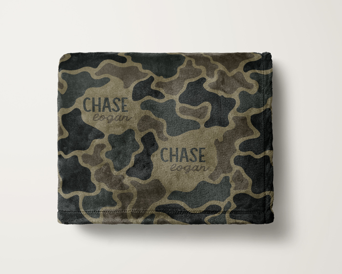 Personalized Camo Minky Blanket - 3 Sizes