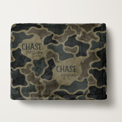 Personalized Camo Minky Blanket - 3 Sizes