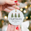  Baby First Christmas Ornament - Personalized Ceramic