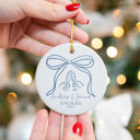  Personalized Just Engaged Ceramic Ornament