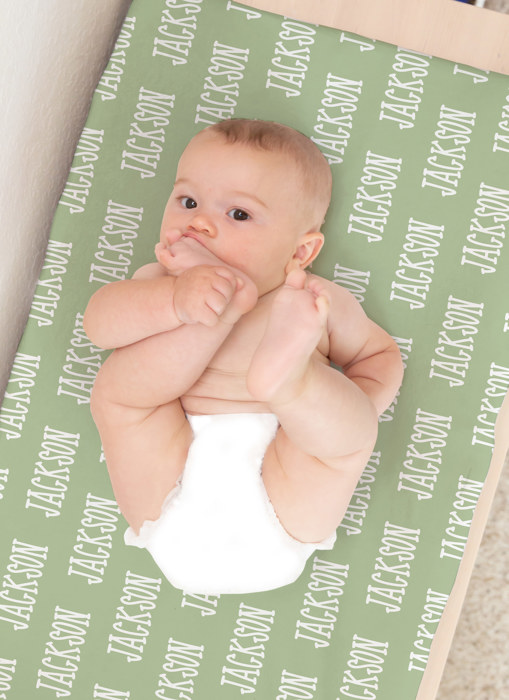 Custom Name Crib Sheet