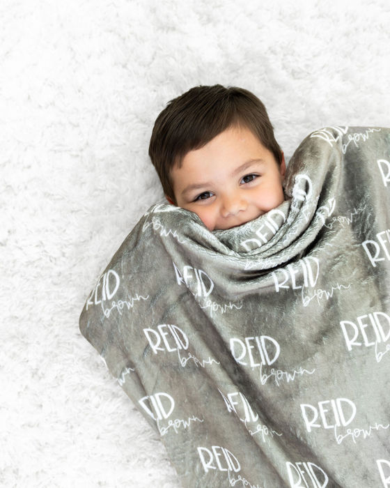 Minky Name Throw Blanket - 50x60 Minky