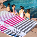  Personalized Beach Towel - Cabana Stripe