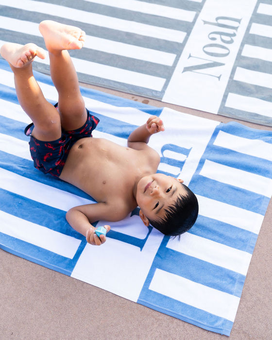 Personalized Beach Towel - Cabana Stripe