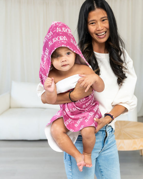 Personalized Baby Hooded Bath Wrap - 30" x 30"