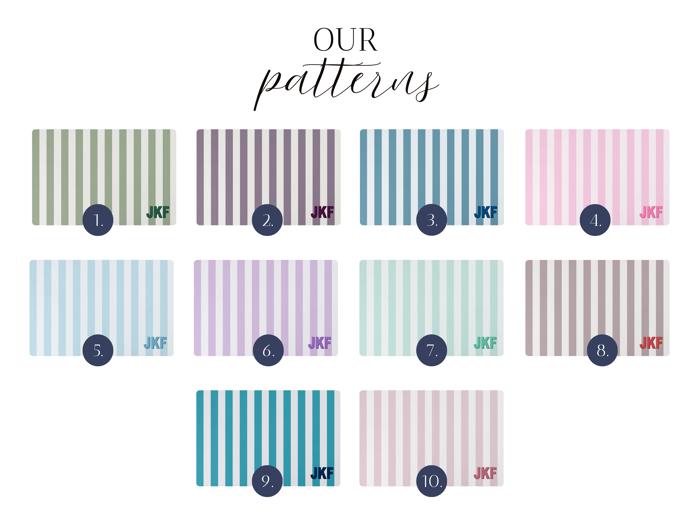 Personalized Desk Mat  - Cabana Stripes -  4 Sizes