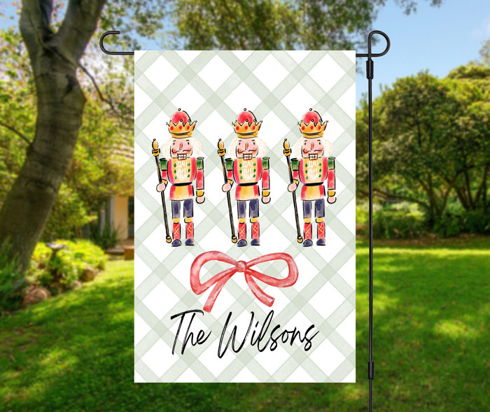 Christmas Double-sided Garden Flag - Nutcrackers, Bows & Bells