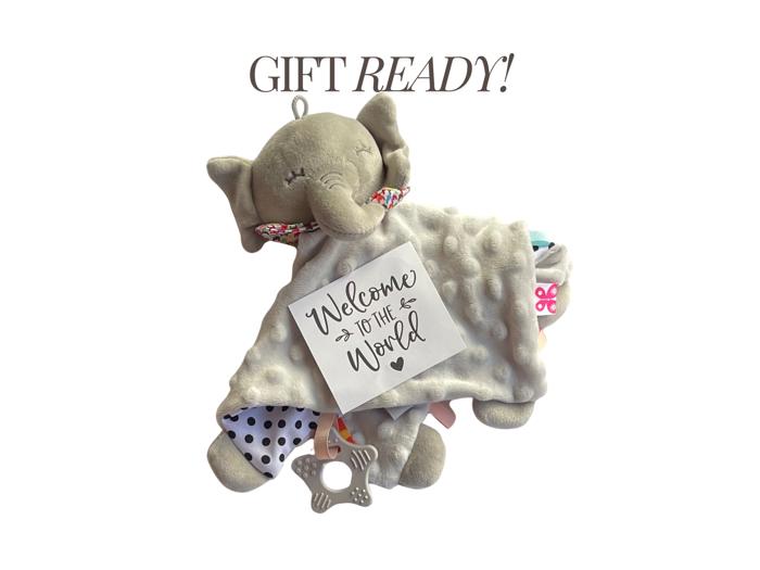 Elephant Baby Comforter Security Minky Blanket