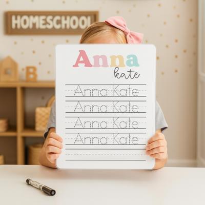 Personalized Name Tracing Board - Cursive or Print Handwriting - Blues or Pinks