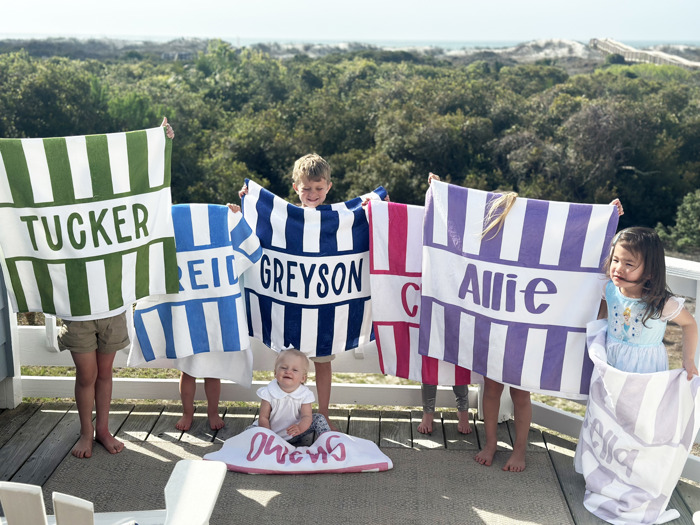 Personalized Beach Towel - Cabana Stripe