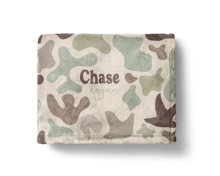 Personalized  Duck Camo Minky Blanket - 3 Sizes