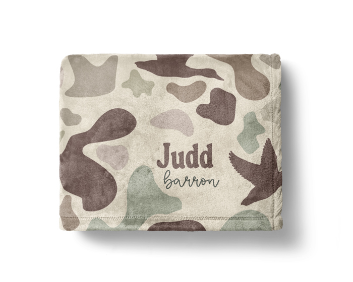 Personalized  Duck Camo Minky Blanket - 3 Sizes