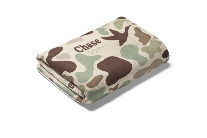 Personalized  Duck Camo Minky Blanket - 3 Sizes